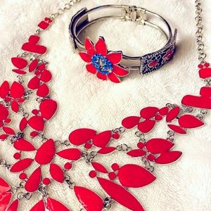 Enamel necklace and bracelet